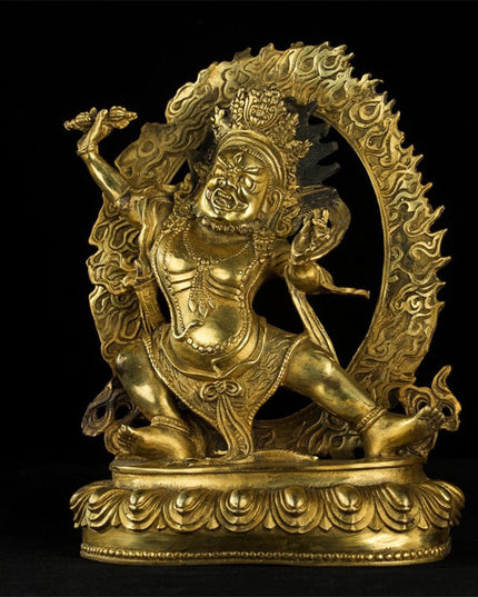Qing Dynasty Vajrapani Bodhisattva Lima Copper Antique Buddha Statue Sholdopal