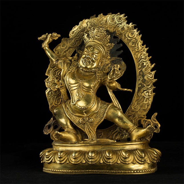 Qing Dynasty Vajrapani Bodhisattva Lima Copper Antique Buddha Statue Sholdopal