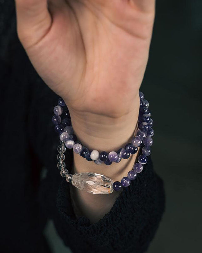 Amethyst & Clear Quartz Bracelet – Harmony and Purity