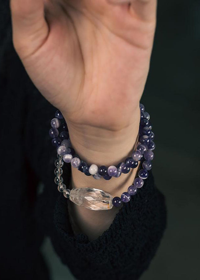 Amethyst & Clear Quartz Bracelet – Harmony and Purity