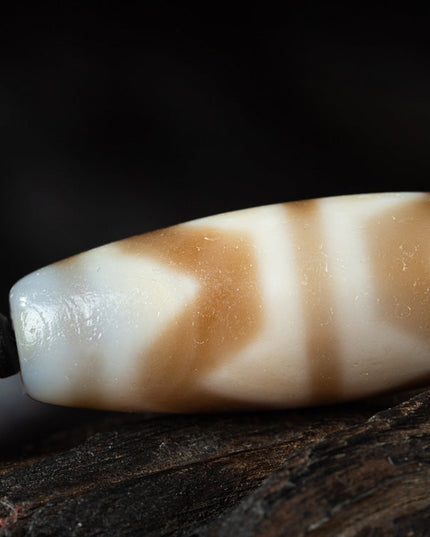 Nine-Eye Tiger Tooth Dzi Pendant – Courage Energy and Spiritual Empowerment