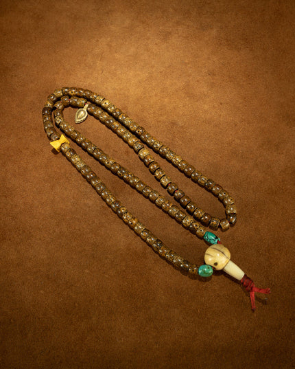 Ancient Harmony – Qing Dynasty Star-and-Moon Bodhi Mala Necklace