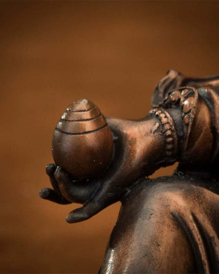 Old Crafts Yellow Jambhala Tibetan Antique Buddha Statue Lima Copper From Jokhang Monastery
