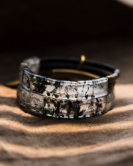 Eternal Clarity Obsidianwood & Super Seven Crystal Bracelet