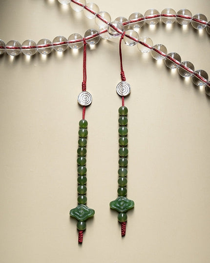 108 Mala Blessings Necklace & Bracelet – Clear Quartz & Green Jade Necklace and Bracelet