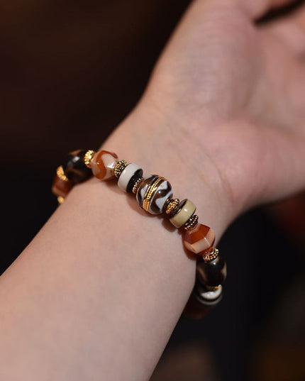 Divine Protection Dzi & Tourmaline Bracelet