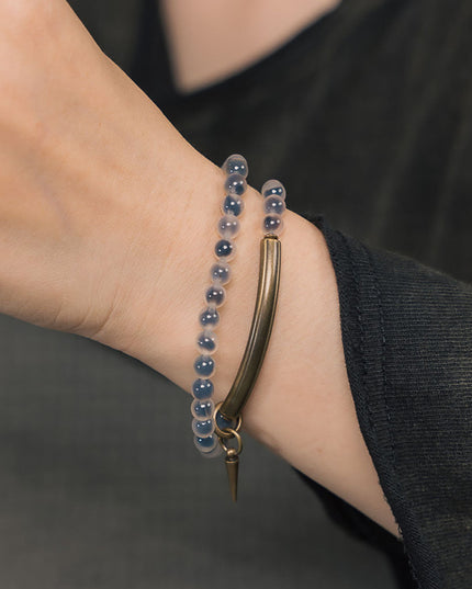 Guardian Agate Protection Bracelet with Brass Charm