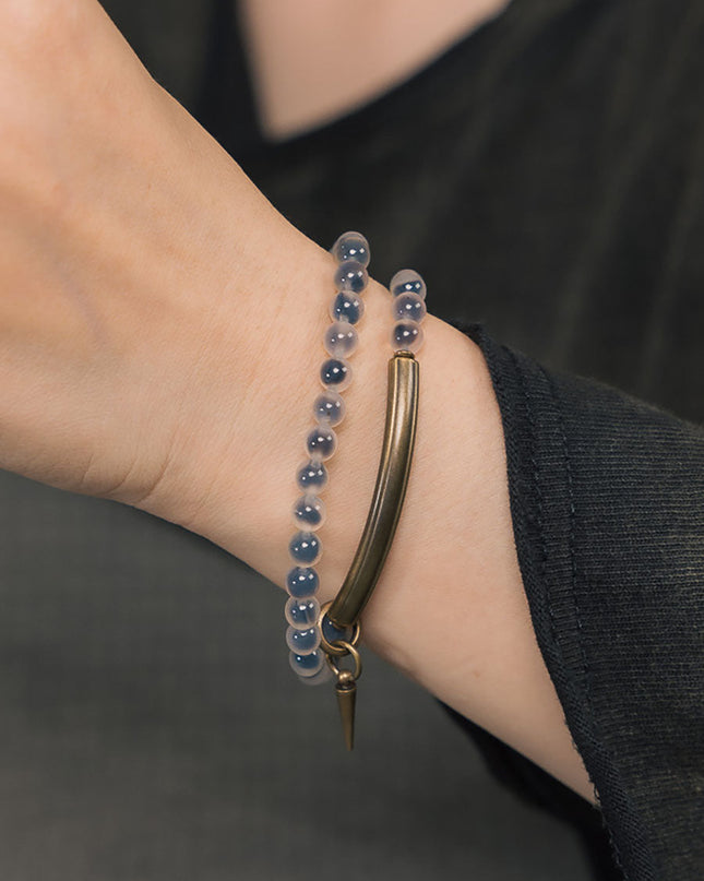 Guardian Agate Protection Bracelet with Brass Charm