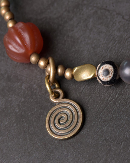 Spiral Harmony Agate Bracelet – Purity and Protection