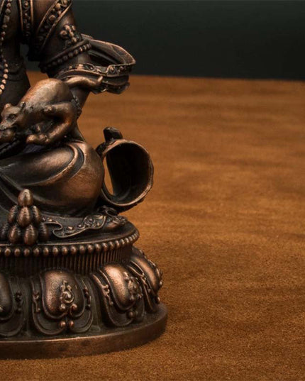 Old Crafts Yellow Jambhala Tibetan Antique Buddha Statue Lima Copper From Jokhang Monastery