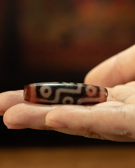 Nine Eyes of Power – Shale Dzi Bead Amulet Pendant