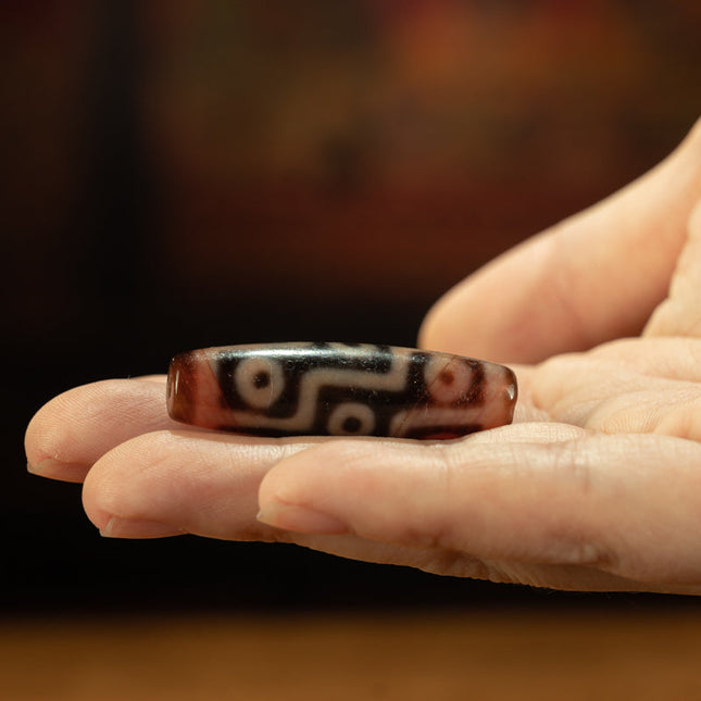 Nine Eyes of Power – Shale Dzi Bead Amulet Pendant