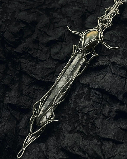 Guardian Blade of Light Clear Quartz Pendant