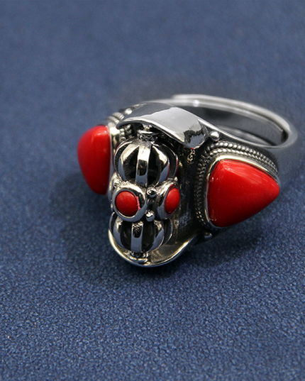 Lucky Dawn Embrace Turquoise Coral Sterling Silver Rings