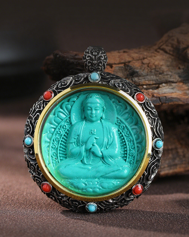 Turquoise Pendant of the Twelve Zodiac Guardian Buddhas