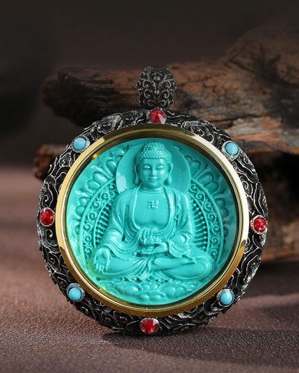 Turquoise Pendant of the Twelve Zodiac Guardian Buddhas