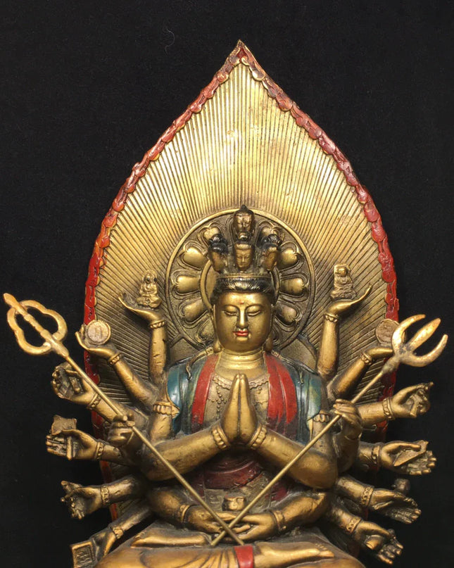 SUKHAVATI Avalokiteśvara WISDOM Tibetan Statue for Eliminating Difficulty