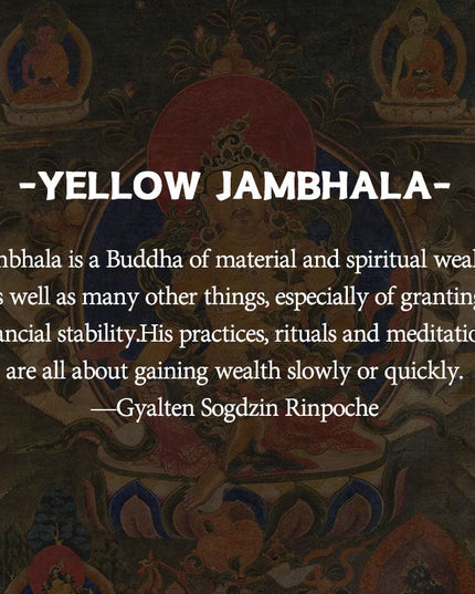 SUKHAVATI Yellow Jambhala FORTUNE Tibetan Statue for Eliminating Poverty