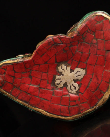 Shakyamuni SPIRIT Tibetan Statue for Eliminating All Disasters  Handmade inlay gem Painted outline
