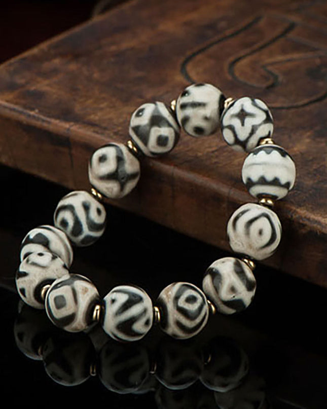 Multi-Totem Dzi Bracelet– Spiritual Protection and Energy Balance