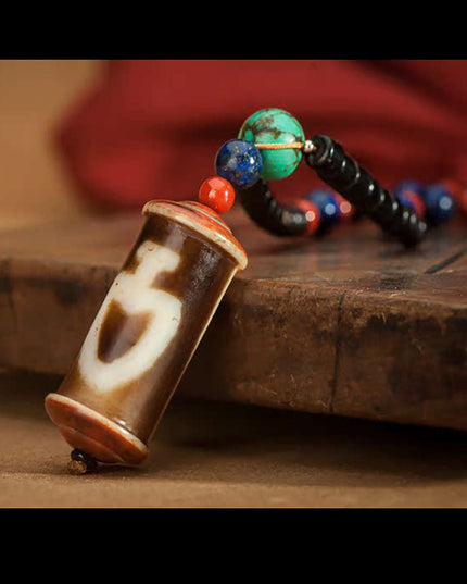 Vase Dzi Bead Lucky Pendant – Spiritual Blessings and Protection