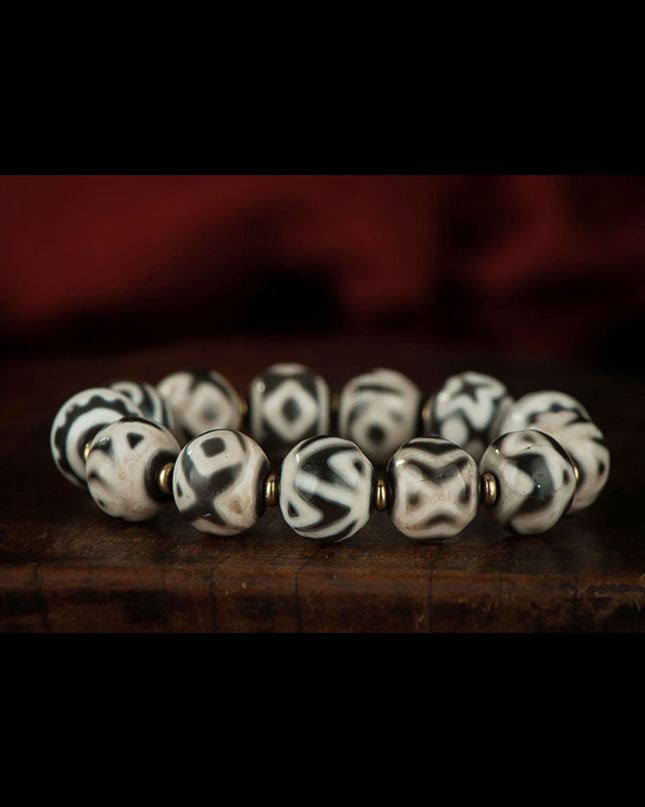Multi-Totem Dzi Bracelet– Spiritual Protection and Energy Balance