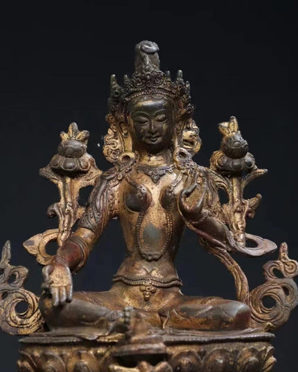 Tara AUSPICIOUS Tibetan Bronze Statue for Eliminating Negativity
