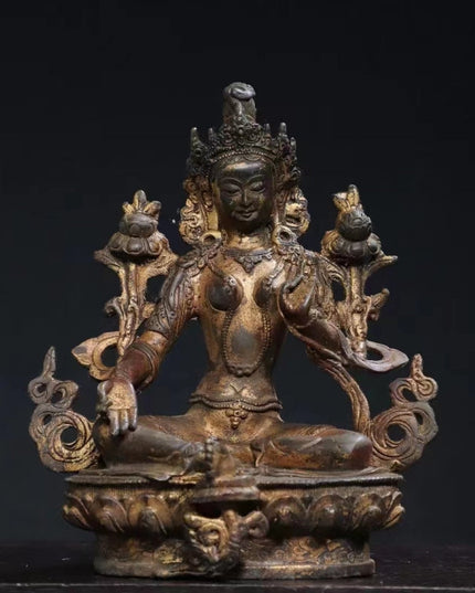 Tara AUSPICIOUS Tibetan Bronze Statue for Eliminating Negativity
