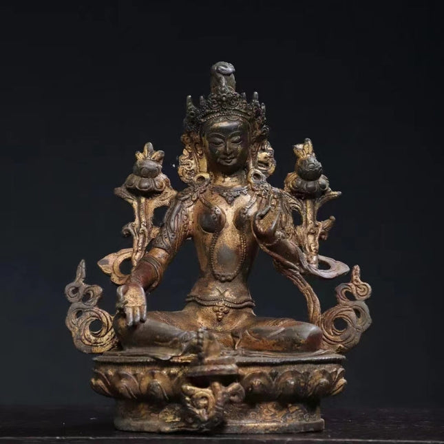 Tara AUSPICIOUS Tibetan Bronze Statue for Eliminating Negativity