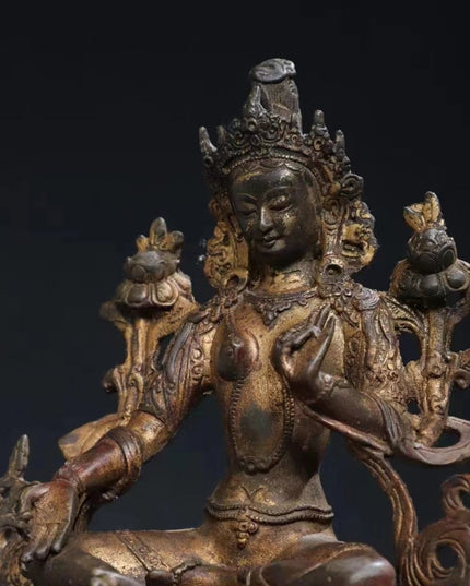 Tara AUSPICIOUS Tibetan Bronze Statue for Eliminating Negativity