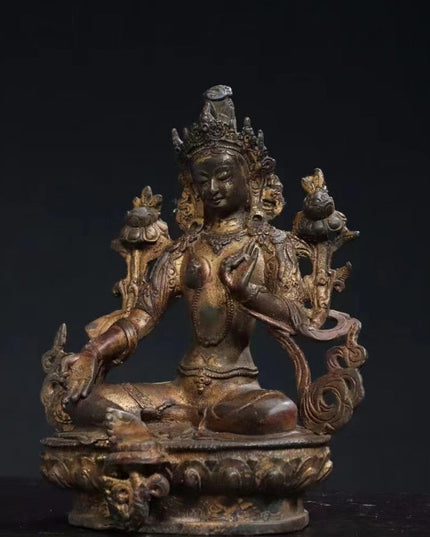 Tara AUSPICIOUS Tibetan Bronze Statue for Eliminating Negativity