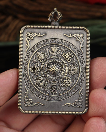 Zodiac Dragon & Snake - Exquisitely Hand Painted Samantabhadra Bodhisattva Thangka Pendant