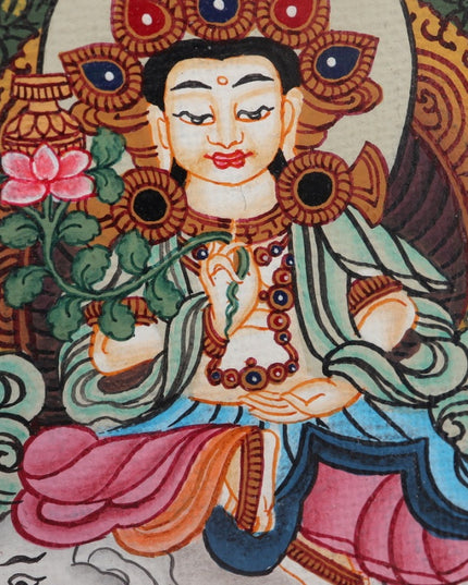 Zodiac Dragon & Snake - Exquisitely Hand Painted Samantabhadra Bodhisattva Thangka Pendant