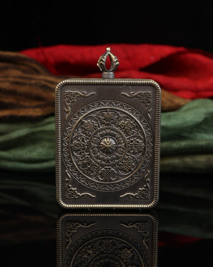 Zodiac Dragon & Snake - Exquisitely Hand Painted Samantabhadra Bodhisattva Thangka Pendant