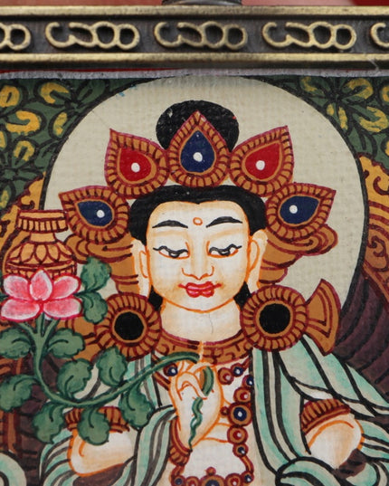 Zodiac Dragon & Snake - Exquisitely Hand Painted Samantabhadra Bodhisattva Thangka Pendant
