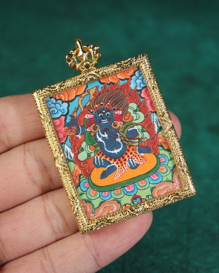 Tibetan Hand-Painted Acala Vidyārāja Thangka Pendant