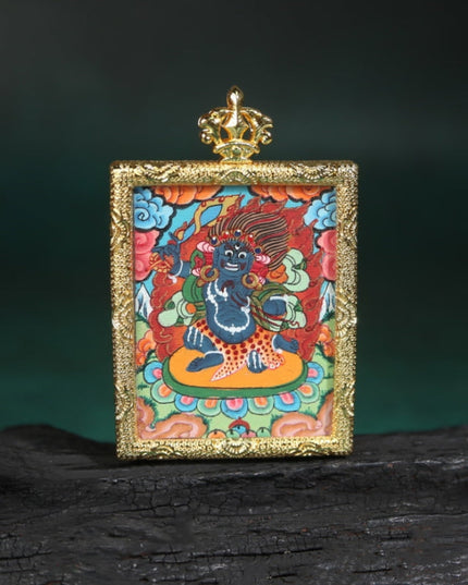 Tibetan Hand-Painted Acala Vidyārāja Thangka Pendant