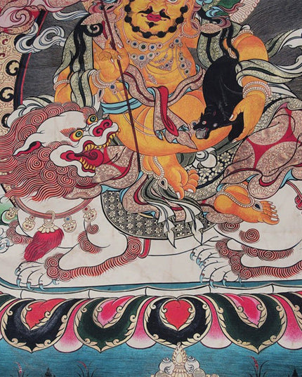 Wealth Old Tibetan Antique Thangka Purely Hand-painted Menbris Sama Style
