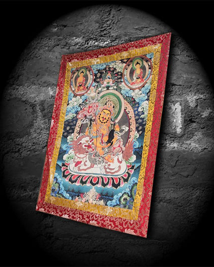 Wealth Old Tibetan Antique Thangka Purely Hand-painted Menbris Sama Style