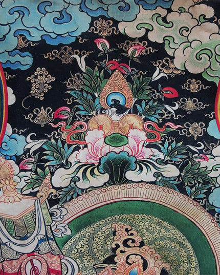 Wealth Old Tibetan Antique Thangka Purely Hand-painted Menbris Sama Style