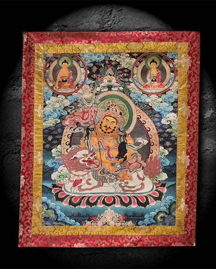 Wealth Old Tibetan Antique Thangka Purely Hand-painted Menbris Sama Style