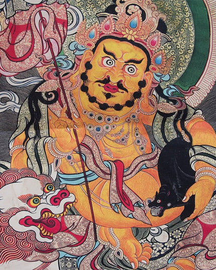 Wealth Old Tibetan Antique Thangka Purely Hand-painted Menbris Sama Style