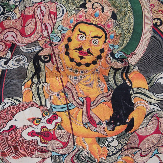 Wealth Old Tibetan Antique Thangka Purely Hand-painted Menbris Sama Style