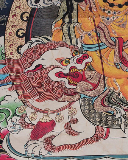 Wealth Old Tibetan Antique Thangka Purely Hand-painted Menbris Sama Style