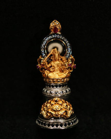Wisdom Bell Dzi Bead Pendant – Protector for Spiritual Clarity & Strength