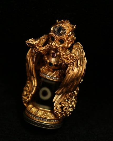 Guardian Owl Dzi Bead Pendant – Amulet for Protection & Wisdom