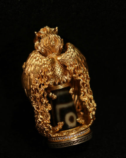 Guardian Owl Dzi Bead Pendant – Amulet for Protection & Wisdom