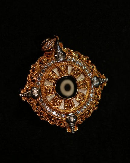 Prosperity Eye Dzi Bead Pendant – Amulet for Good Fortune & Protection