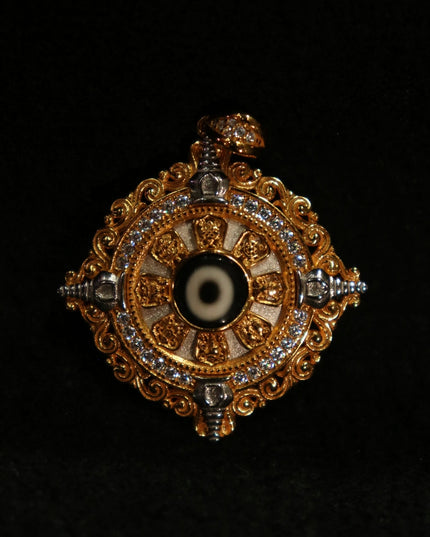 Prosperity Eye Dzi Bead Pendant – Amulet for Good Fortune & Protection