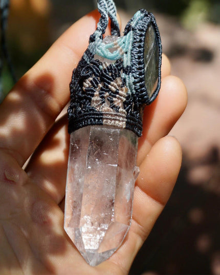 The Force Energy Inlaid gems Wax Rope Crystal Pendant